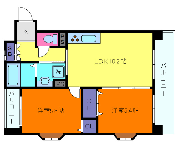 ロイヤルスパークル六甲Ⅱの間取り