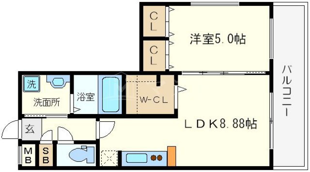 グランシス難波西の間取り