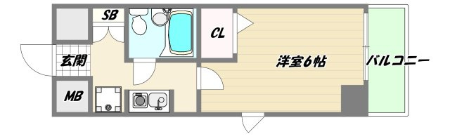 大阪市東淀川区東中島１丁目の賃貸マンションの間取り