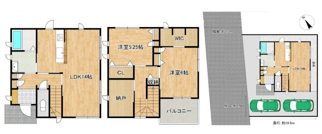 加古川市神野町石守　中古戸建の間取り|2SLDKです。