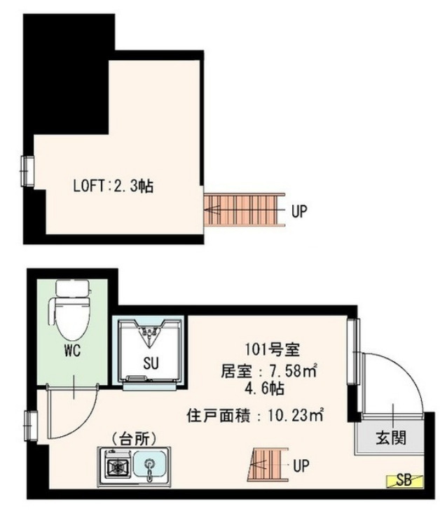 クロノス神楽坂の間取り