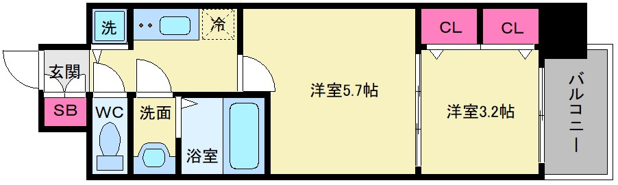S-RESIDENCE日本橋Qualierの間取り|S-RESIDENCE日本橋Qualier　間取り