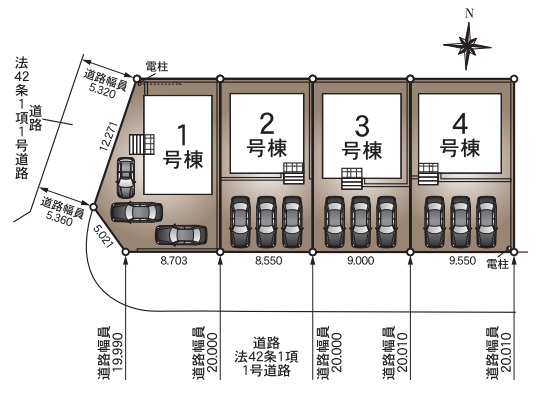 売新築戸建　焼津市南小川1丁目の区画図