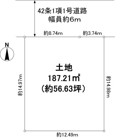 京地１丁目土地の土地図
