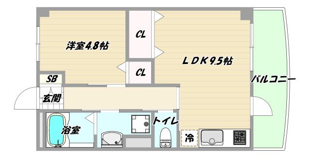 大阪市淀川区西宮原１丁目の賃貸マンションの間取り