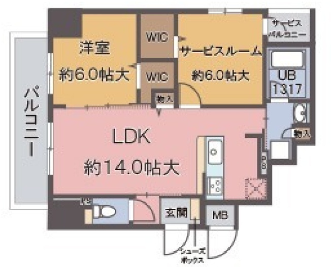 【間取り】 | ラルジュルーセントオーデン難波