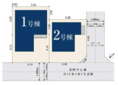 越谷市大字大里 新築分譲住宅  全2棟 2号棟の区画図