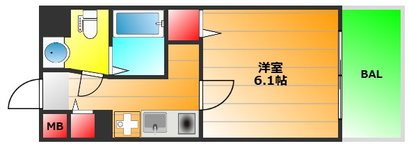 ブランドール新町の間取り|現状有姿　階によってはデザインクロスの色が違います。