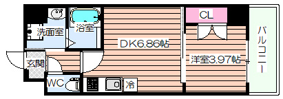 【間取り】 | クローバー・レジデンス弁天町