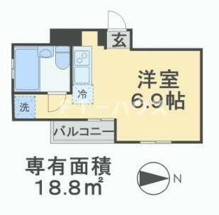 アクアタカケンハイツＮｏ．８の間取り
