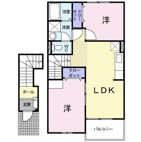 プリムローズヴィラ　Ａの間取り