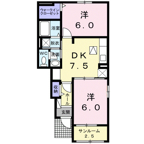 クレセントＢの間取り