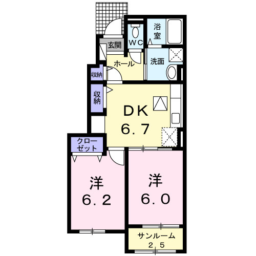 トゥインクル　Ａの間取り