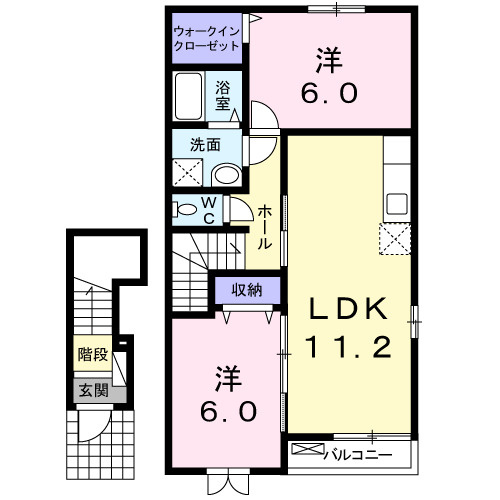 ハッピーメゾン　Ⅱの間取り