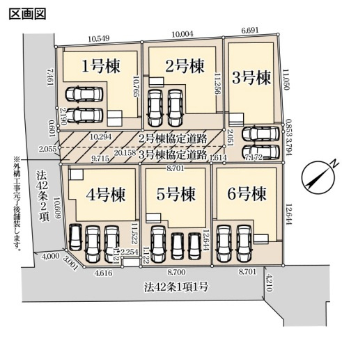 北葛飾郡松伏町　松伏　新築戸建　全6棟の区画図|区画図です