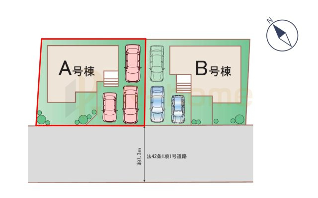 水戸市堀町2241番　新築戸建て　A号棟の区画図|大きなお買い物だからこそ、メリット・デメリットを伝えさせて頂きます。
R-homeにお任せください♪