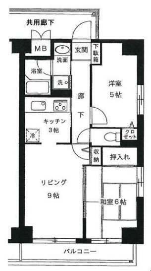 弥生町リバーサイドマンションの間取り