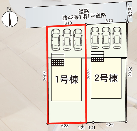 【区画図】 | Cradle garden　山形市桜田西第３　1号棟 | ★内覧予約でブランド米2kg★