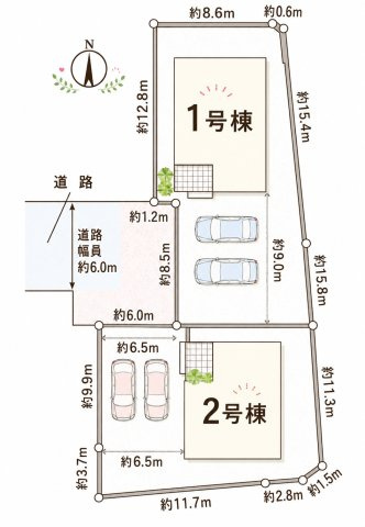 葛城市林堂　第2　全２棟 の区画図
