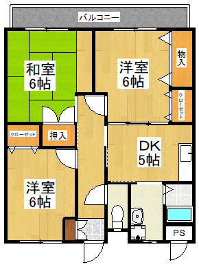 グリーンハイツAの間取り