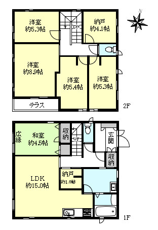 明石市魚住町西岡戸建の間取り