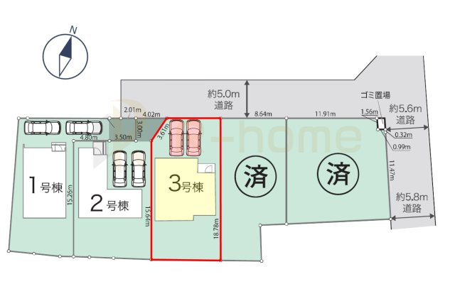 取手市野々井第1期　新築戸建て　3号棟の区画図|大きなお買い物だからこそ、メリット・デメリットを伝えさせて頂きます。
R-homeにお任せください♪
