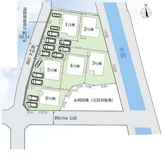 【区画図】 | 平塚市小鍋島 3号棟 2期 | ３号棟　西側4m道路　カースペース２台（車種による）　旗竿地