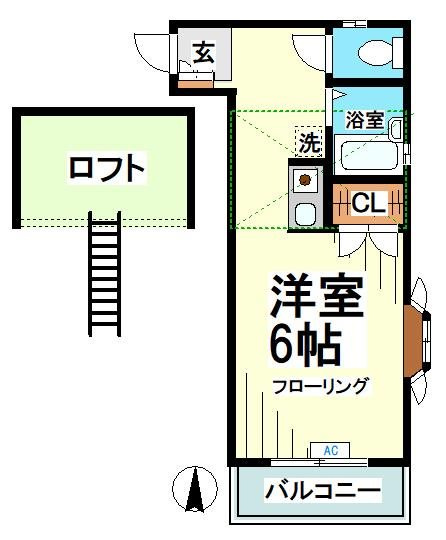 世田谷区桜上水２丁目のアパートの間取り