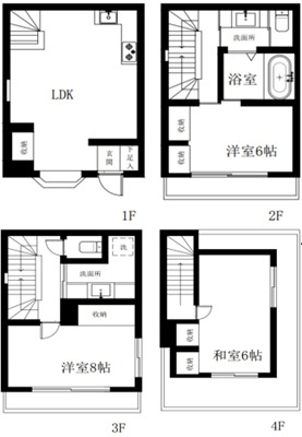 文京区本駒込　中古戸建の間取り