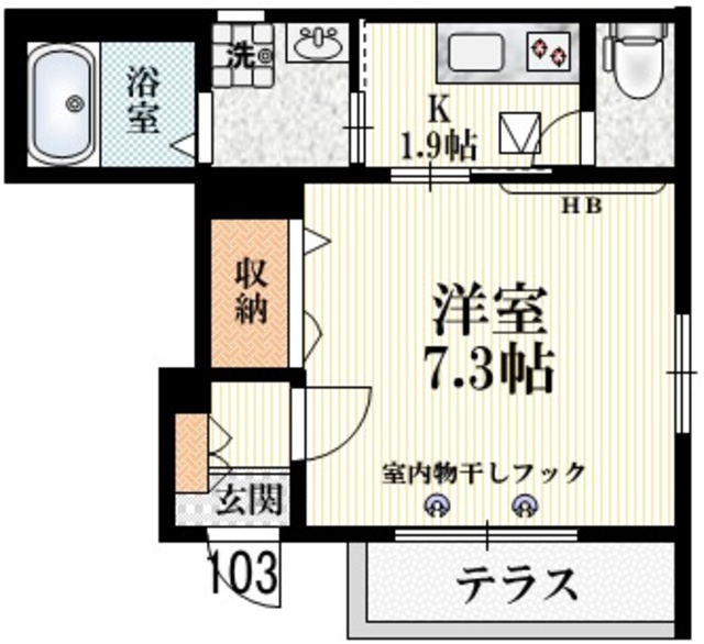 ガーデンコート国立の間取り|角部屋★日当たり良好★