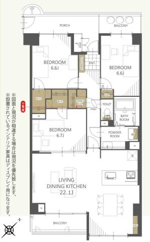 パークフィールドみさとテラ・ウエスト　3街区2号館の間取り|2026年9月室内リノベーション完了予定！！ペット可3LDKのお部屋