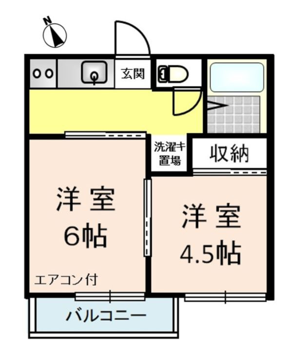 メゾンケーム２号棟の間取り