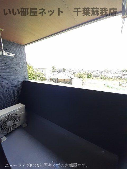 古市場アパート（０２８５１７７０１）のバルコニー|陽当たり良好なバルコニーです