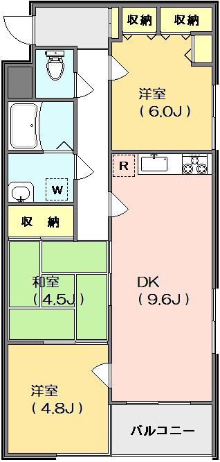 サンコートマンションの間取り