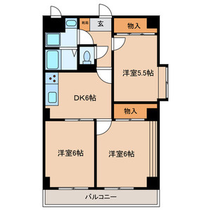 足立区西綾瀬２丁目の賃貸マンションの間取り