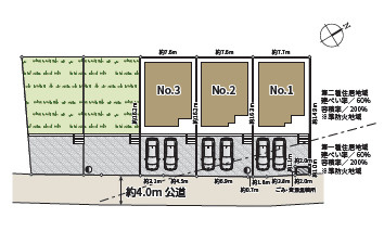 厚木市恩名1丁目　新築戸建　全3棟2号棟の区画図