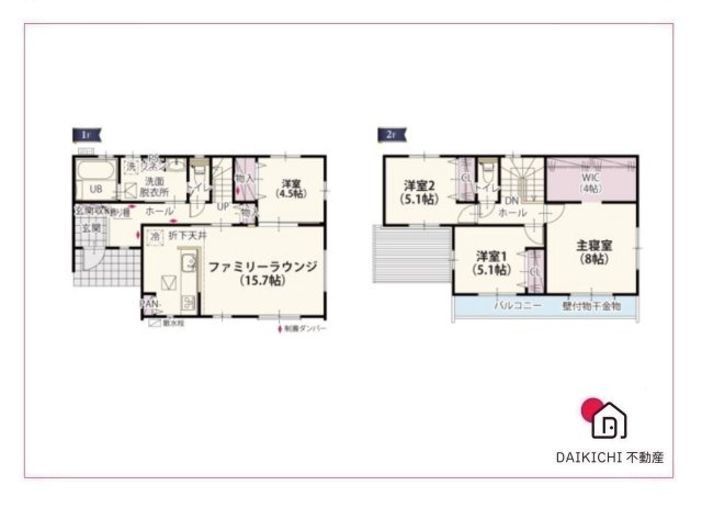 【間取り】 | 熊谷市見晴町第3期　クライン　新築戸建　全1棟　1号棟