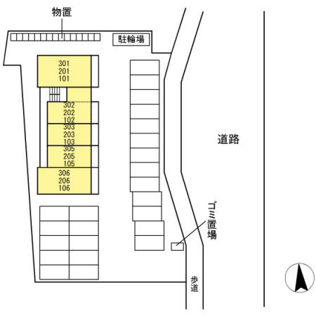 バレンタインハウス温泉町の区画図