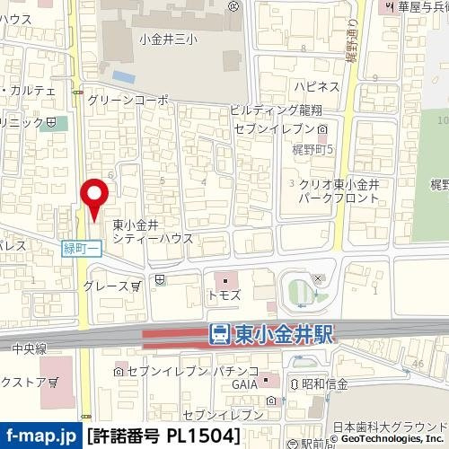 ヴィスタガーデン東小金井の地図
