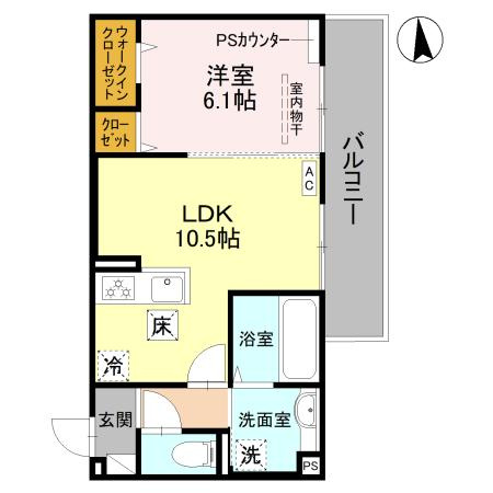 GRAMM竹田 B棟の間取り