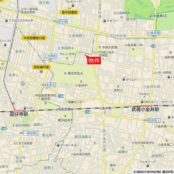 貫井陽光テラスの地図