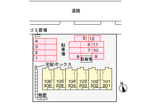 アンジェリックＩの駐車場|駐車場