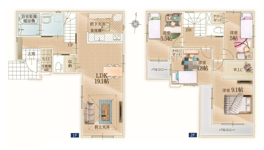 新築／富士見市水谷東4期の間取り|2階建て4LDK