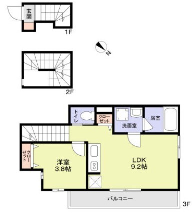 【間取り】 | ＷｏｏｄＣｒｅｓｔ沼袋Ｒｅｓｉｄｅｎｃｅ