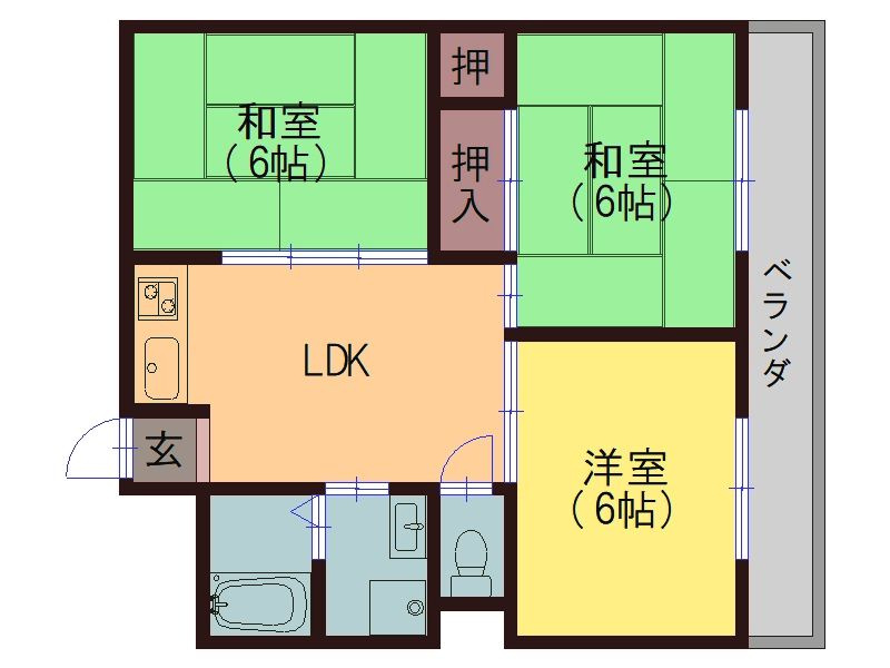 光コーポⅡの間取り