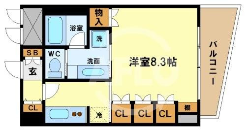 リーガル四ツ橋筋の間取り|収納の多い間取り