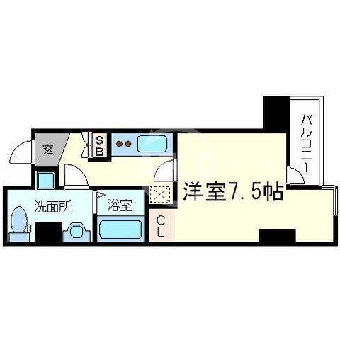 レジュールアッシュ谷町の間取り|レジュールアッシュ谷町　開放感ある間取り