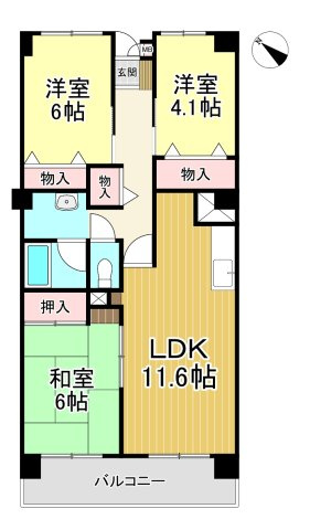 コープ野村半田参号棟の間取り|3LDK☆