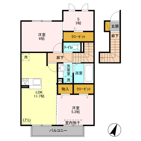 バレーヌBの間取り