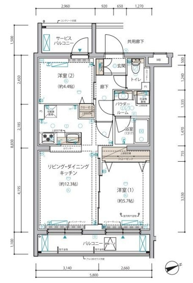 【間取り】 | ARCOBALENO HANEDAⅡ